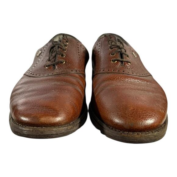 FootJoy Men’s Brown Pebbled Leather Oxford Shoes Casual Dress Golf Size 9 C - Picture 2 of 8